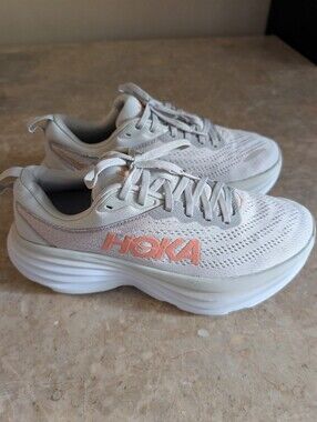 HOKA One One Bondi 8 Running Cushioned Shoes Harbor Mist Lunar Women's Size 8.5